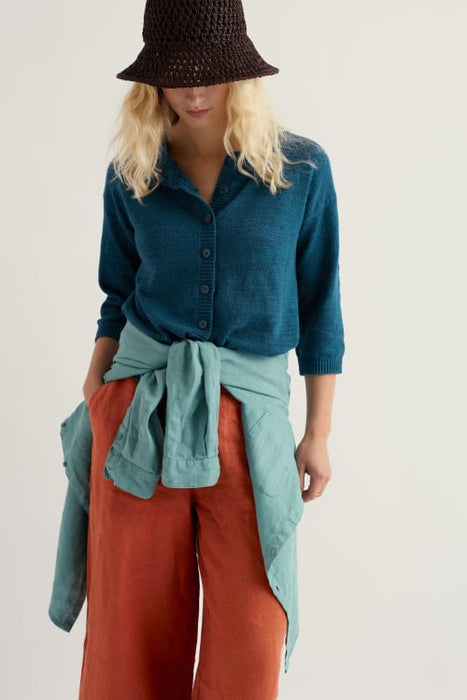 Seasalt Women's Pentire Steps Linen & Organic Cotton Cardigan In Ocean Drift