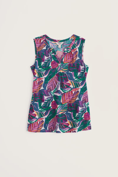 Seasalt Women's Purist Summer Vest Top In Canna Leaves Chalk