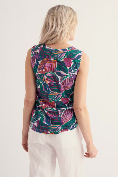 Seasalt Women's Purist Summer Vest Top In Canna Leaves Chalk