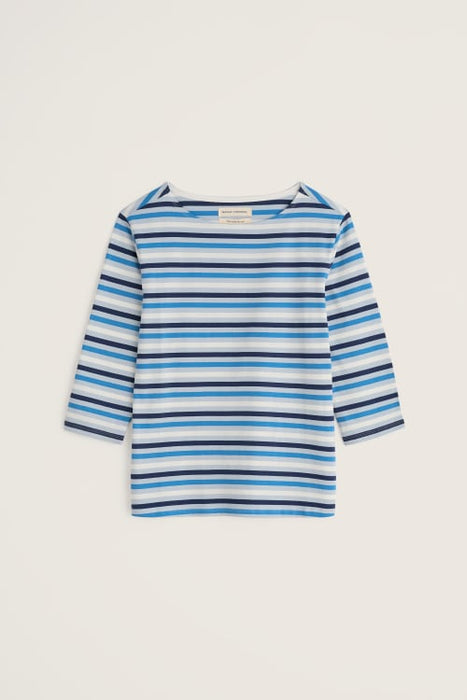 Seasalt Women's Sailor Top In Tri Mini Cornish Blue Fog