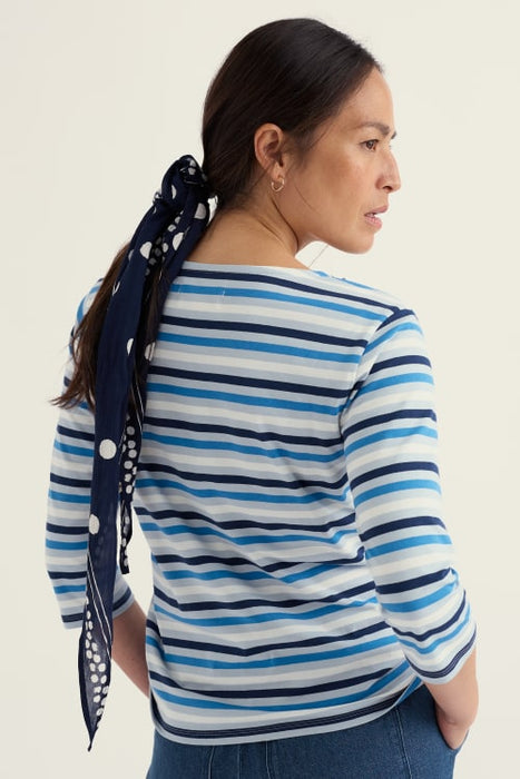 Seasalt Women's Sailor Top In Tri Mini Cornish Blue Fog