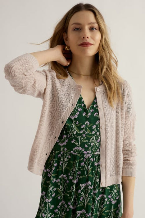 Seasalt Women's Willowing Pointelle Organic Cotton Cardigan In Chalk