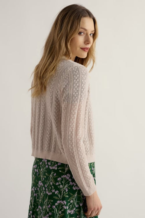 Seasalt Women's Willowing Pointelle Organic Cotton Cardigan In Chalk