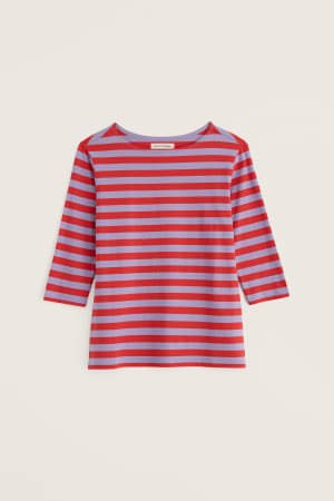 Seasalt Women's Sailor 3/4 Sleeve Top Organic Cotton Jersey In Scallion Bellflower