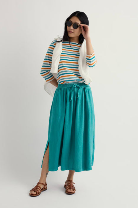 Seasalt Women's Sailor 3/4 Sleeve Top Organic Cotton Jersey In Tri Mini Cornish Deep Dive