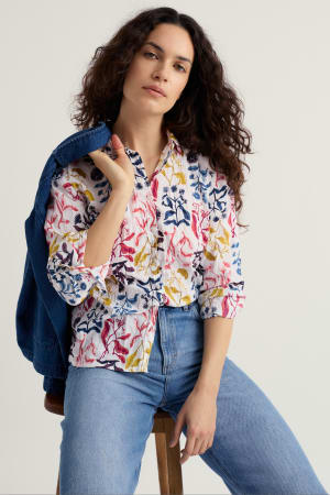 Seasalt Women's Larissa Shirt In Inky Botanical Chalk