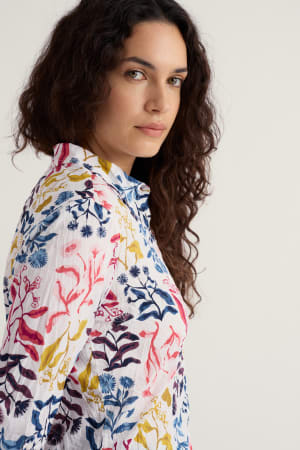 Seasalt Women's Larissa Shirt In Inky Botanical Chalk
