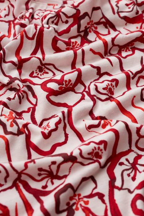 Seasalt Women's Appletree Keyhole Detail T-Shirt In Poppy Stems Chalk