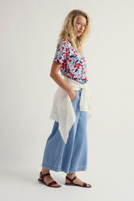 Seasalt Women's Bryher View T-Shirt In Winding meadow Chalk