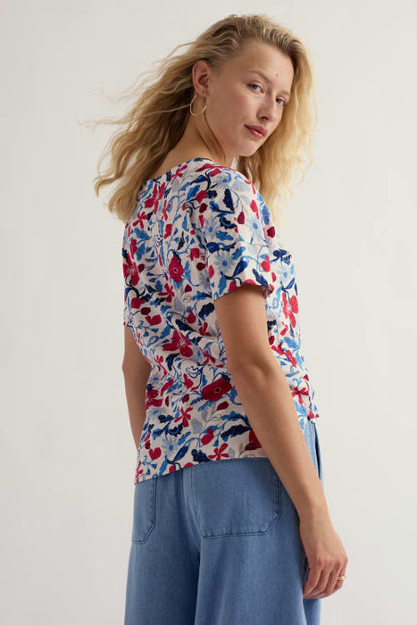 Seasalt Women's Bryher View T-Shirt In Winding meadow Chalk