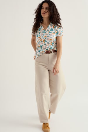 Seasalt Women's Wavecrest Jersey Short-Sleeve Shirt In Apothecary Plants Chalk