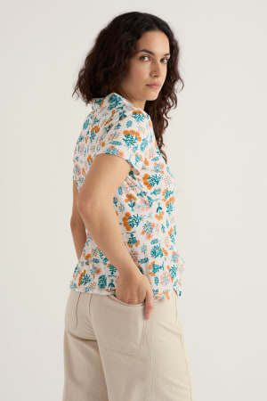Seasalt Women's Wavecrest Jersey Short-Sleeve Shirt In Apothecary Plants Chalk