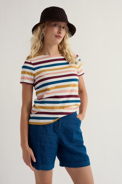 Seasalt Women's Sailor Shirt In Quad Scallion Rosehip