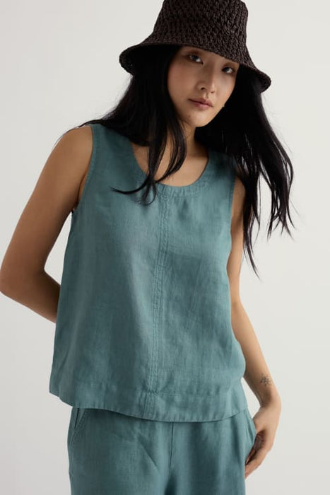 Seasalt Women's Lighthouse Station Linen Vest In Sardine
