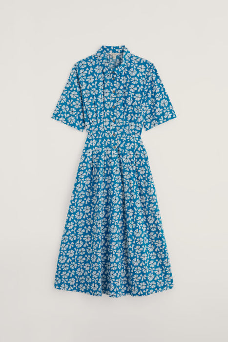 Seasalt Women's Wild Liquorice Shirt Dress In Bold Cornflower Sailboats