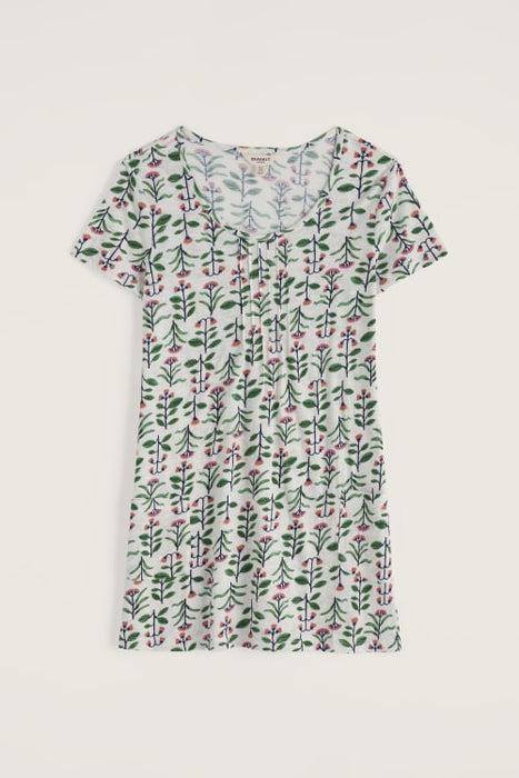 Seasalt Women's Busy Lizzy Short Sleeve Tunic In Painted Stems Chalk