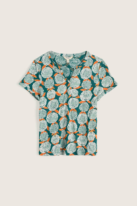 Seasalt Women's  Waterflow Short Sleeve Top In Painted Marigold Dark Wreckage