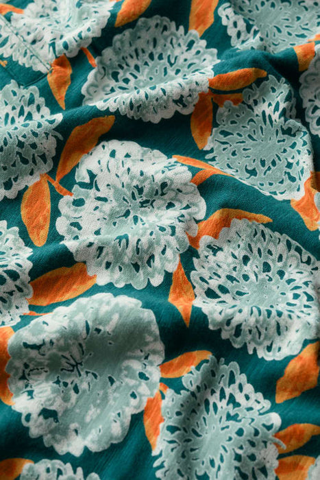Seasalt Women's  Waterflow Short Sleeve Top In Painted Marigold Dark Wreckage