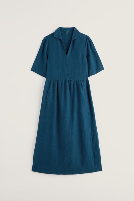 Seasalt Women's Fen Violet Linen Midi Dress In Ocean Drift