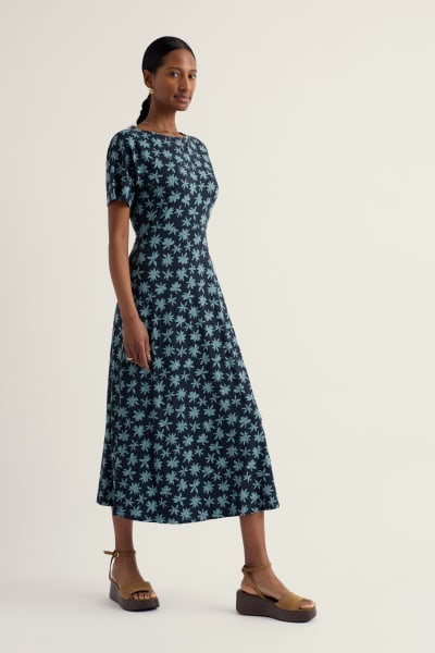 Seasalt Women's Mirva Midi Jersey Dress In Tropic Bloom Maritime