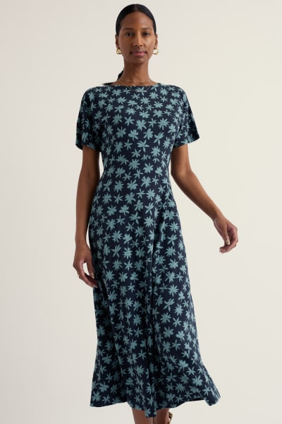 Seasalt Women's Mirva Midi Jersey Dress In Tropic Bloom Maritime