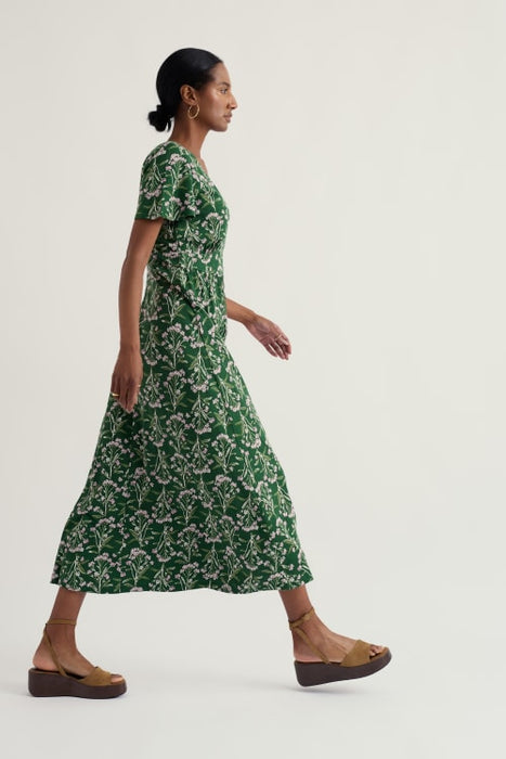 Seasalt Women's Chateaux Half Sleeve Maxi Dress In Yarrow Study Treetop