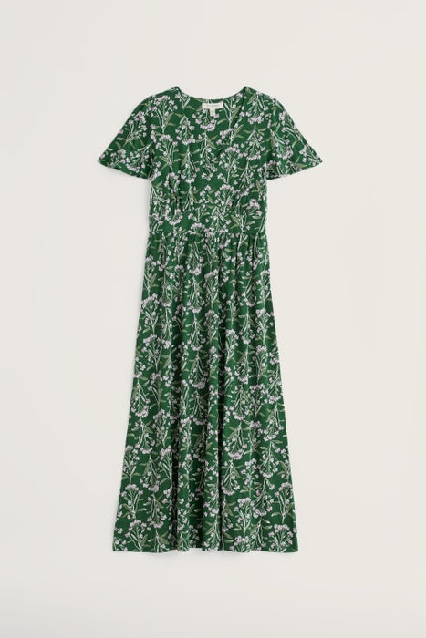 Seasalt Women's Chateaux Half Sleeve Maxi Dress In Yarrow Study Treetop