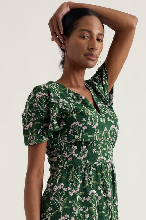 Seasalt Women's Chateaux Half Sleeve Maxi Dress In Yarrow Study Treetop
