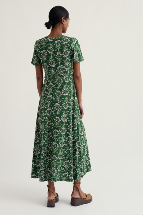 Seasalt Women's Chateaux Half Sleeve Maxi Dress In Yarrow Study Treetop