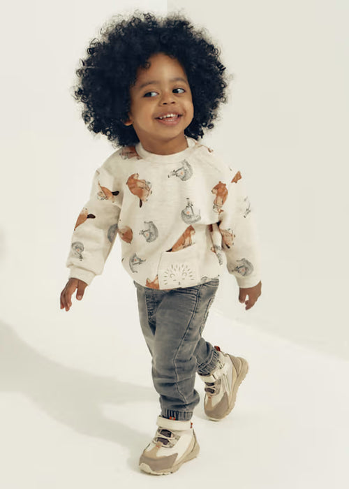 Mayoral Boys Soft Denim Jogger Pants In Medium Gray