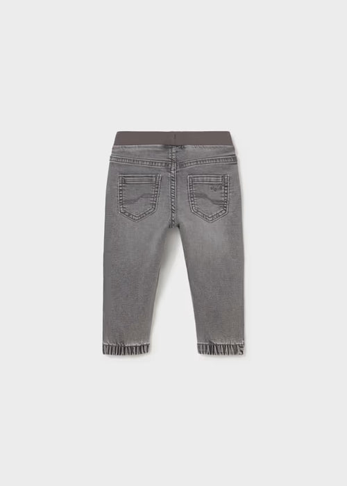 Mayoral Boys Soft Denim Jogger Pants In Medium Gray