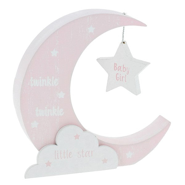 Pink Moonlight Standing Baby Girl Decor