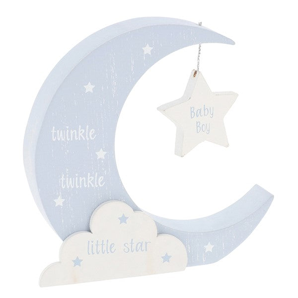 Blue Moonlight Standing Baby Boy Decor