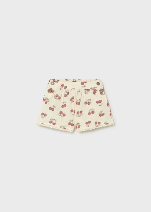 Mayoral Girls Bone Cherry Baby Shorts
