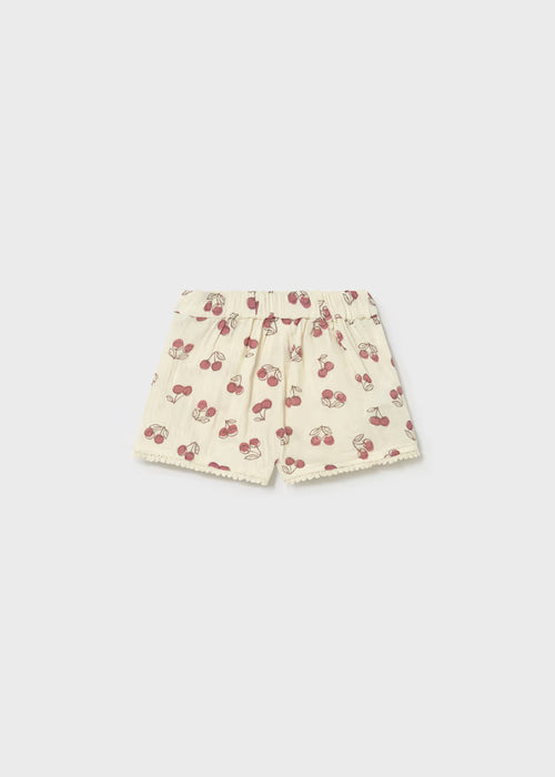 Mayoral Girls Bone Cherry Baby Shorts