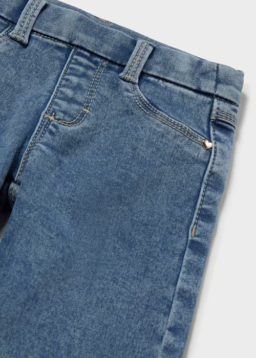 Mayoral Girls Basic Denim Pants In Light