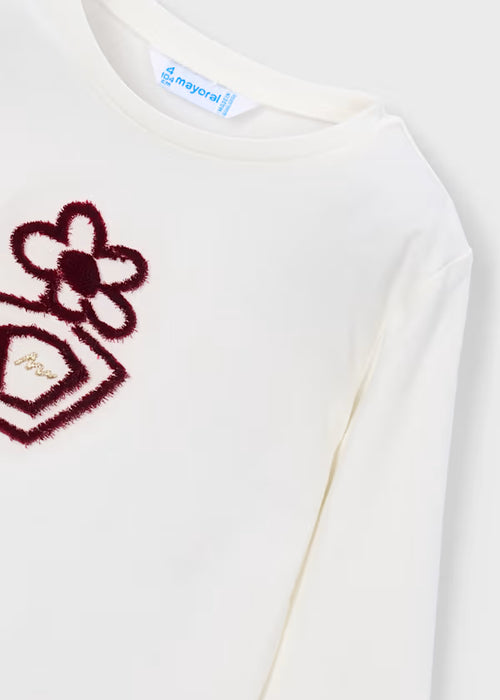 Mayoral Girls Basic T-shirt In Natural
