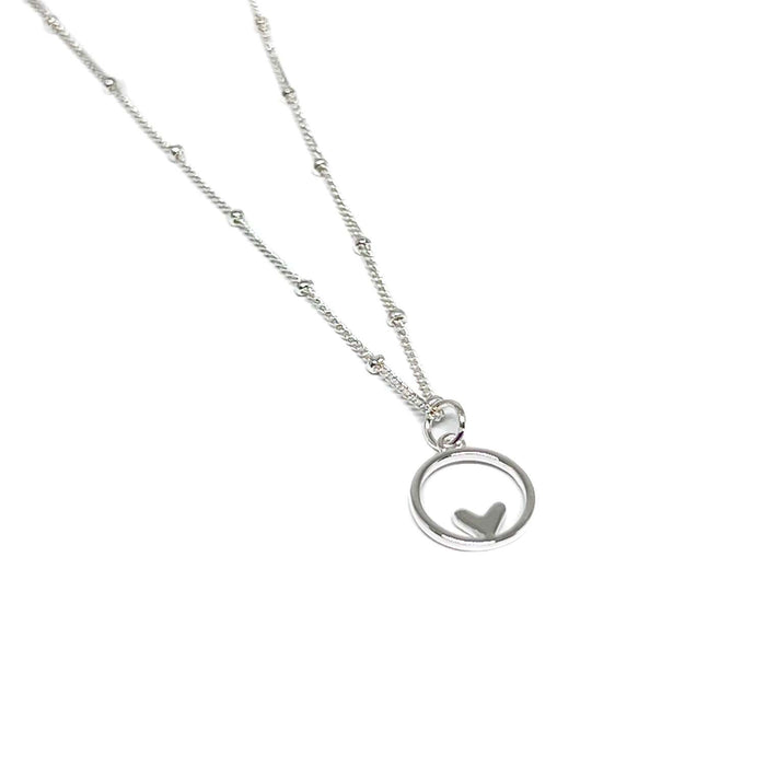 Clementine Beau Heart Necklace - Silver