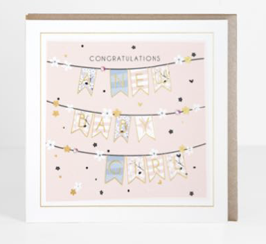 Belly Button 'A New Baby Girl' Card