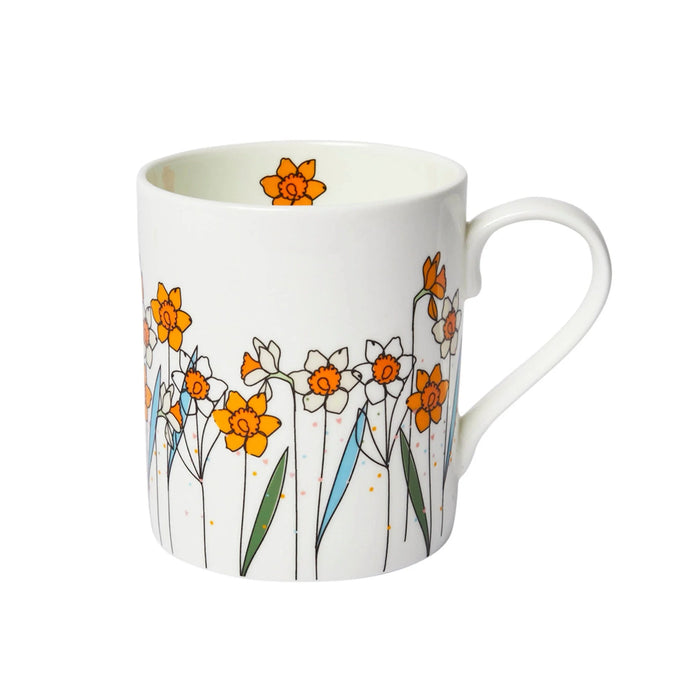 Belly Button Daffodils Fine Bone Mug