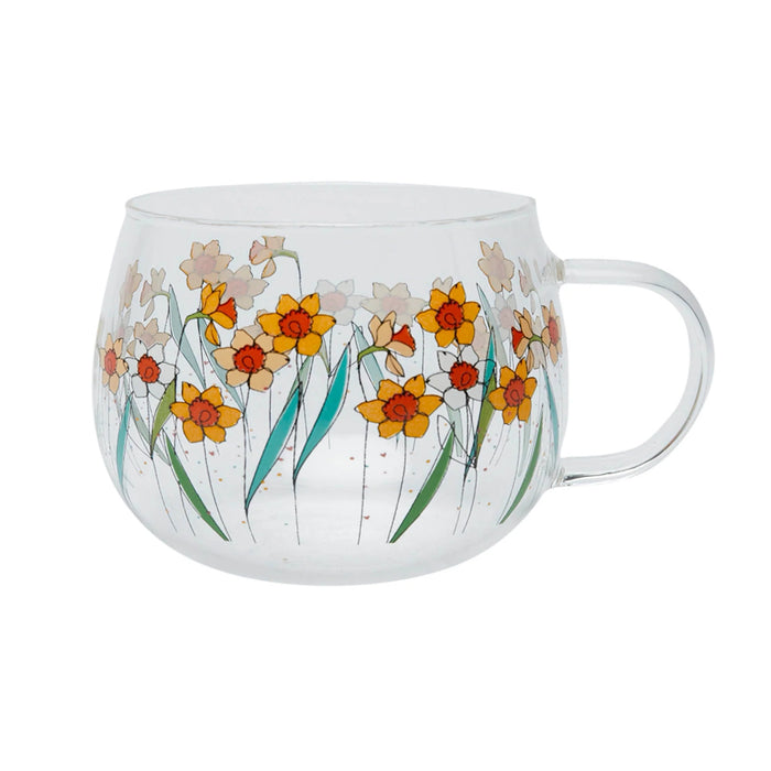 Belly Button Daffodils Glass Mug