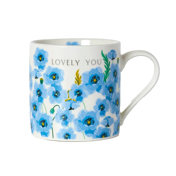 Belly Button Blue Poppy Lovely You Mug