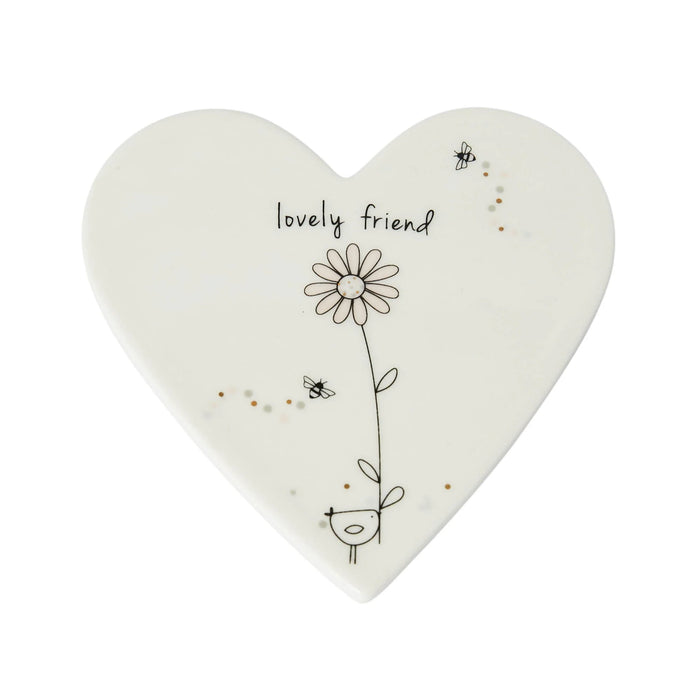 Belly Button Lovely Friend Heart Coaster