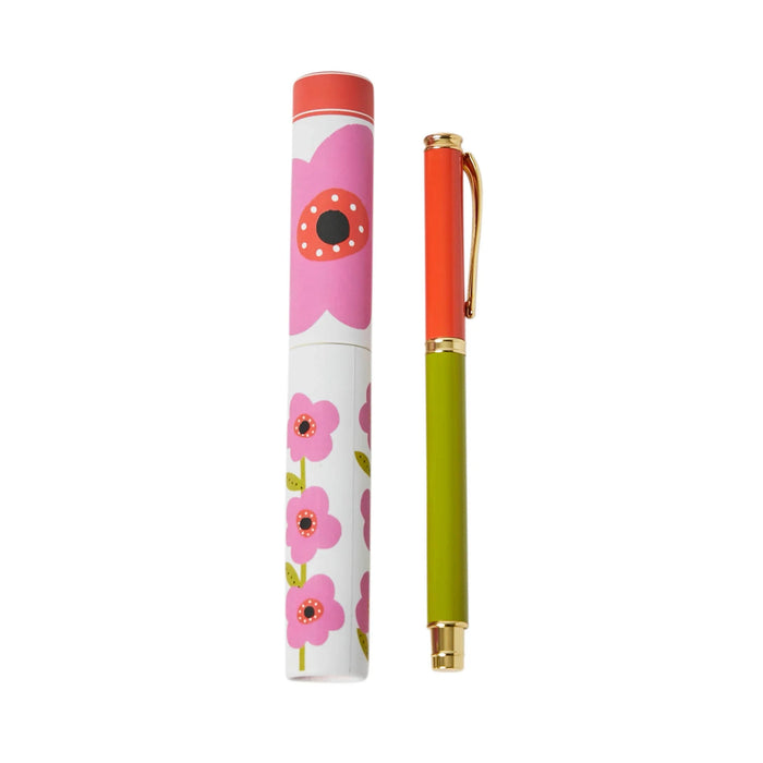 Belly Button Mauve Flower Single Pen