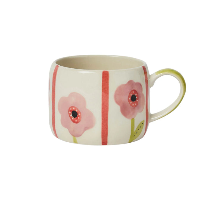 Belly Button Mauve Flower Stoneware Mug