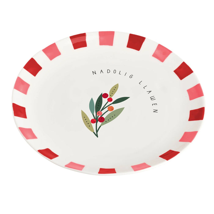 Belly Button Sprigs & Berries LLawen Mistletoe Stoneware Plate