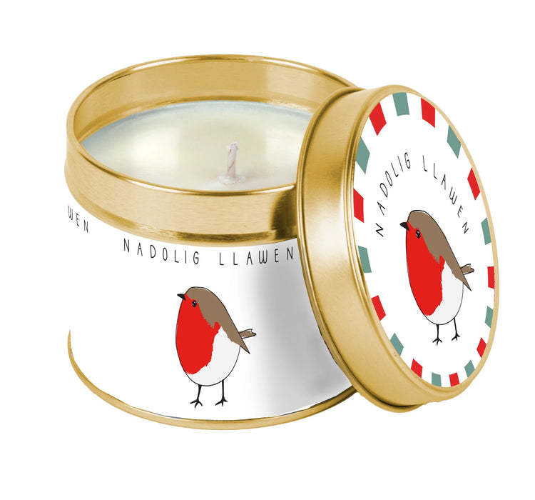 Belly Button Nadolig Llawen Robin Soy Wax Candle