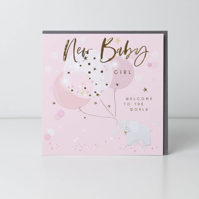Belly Button New Baby Girl Welcome To The World Card