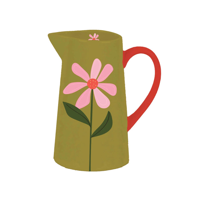 Belly Button Olive Large Bone China Jug