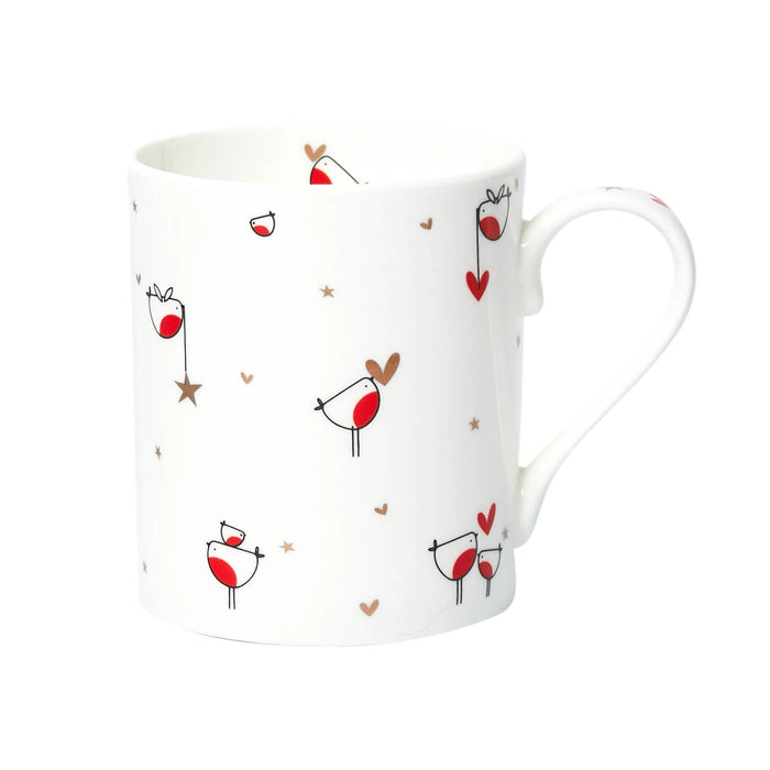 Belly Button Robins Fine Bone Mug